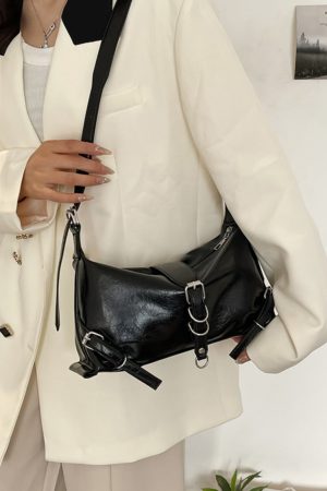 2025 Black Soft Leather Large Capacity Casual Tote Bag for Women - Korean Style Fashion Shoulder and Crossbody Bag