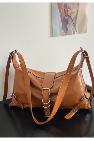 2025 Black Soft Leather Large Capacity Casual Tote Bag for Women - Korean Style Fashion Shoulder and Crossbody Bag