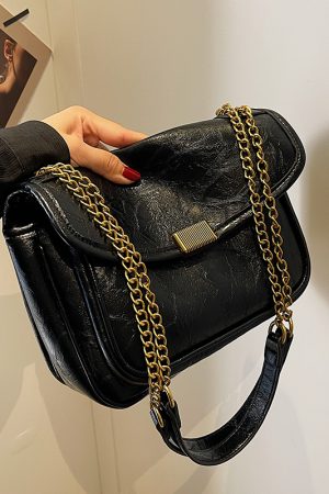 2025 High-End Textured Chain Shoulder Crossbody Bag for Women - Fashionable Commuting Underarm Style