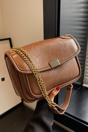 2025 High-End Textured Chain Shoulder Crossbody Bag for Women - Fashionable Commuting Underarm Style