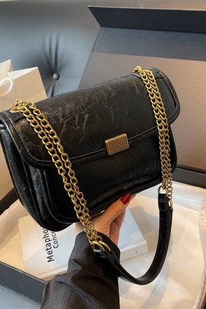 2025 High-End Textured Chain Shoulder Crossbody Bag for Women - Fashionable Commuting Underarm Style