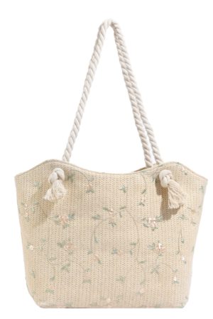 2025 Large Capacity Woven Straw Tote Bag for Women - Stylish Summer Shoulder Bag, Versatile Commuter Design with Rope Detail