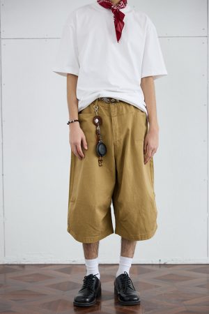 2025 Men's Seven-Point Pants - Casual Wide-Leg Workwear, Loose Fit Draping Shorts for Versatile Everyday Style