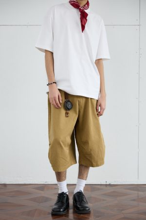 2025 Men's Seven-Point Pants - Casual Wide-Leg Workwear, Loose Fit Draping Shorts for Versatile Everyday Style