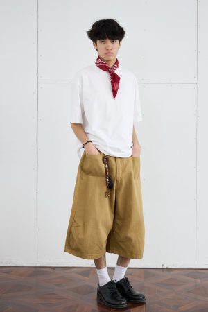 2025 Men's Seven-Point Pants - Casual Wide-Leg Workwear, Loose Fit Draping Shorts for Versatile Everyday Style
