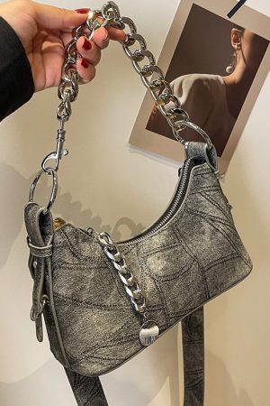 2025 New Model Patchwork Small Bag for Women - Stylish Versatile Chain Underarm Shoulder Crossbody Bag