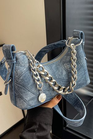 2025 New Model Patchwork Small Bag for Women - Stylish Versatile Chain Underarm Shoulder Crossbody Bag