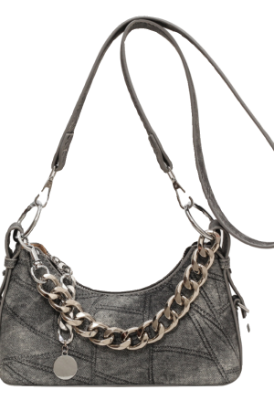 2025 New Model Patchwork Small Bag for Women - Stylish Versatile Chain Underarm Shoulder Crossbody Bag