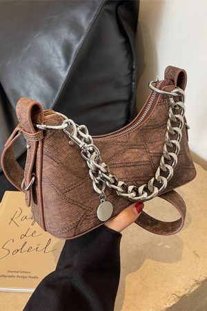 2025 New Model Patchwork Small Bag for Women - Stylish Versatile Chain Underarm Shoulder Crossbody Bag