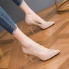 2025 New Style French Girl Patent Leather High Heels - Versatile Sexy Pointed Toe Thin Heel Shallow Mouth Flats for Women