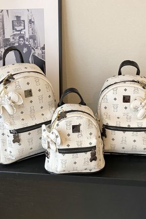 2025 New Women's Mini Backpack - Double Shoulder Design, Versatile Small Bag with Cute Maiduo Bear Print