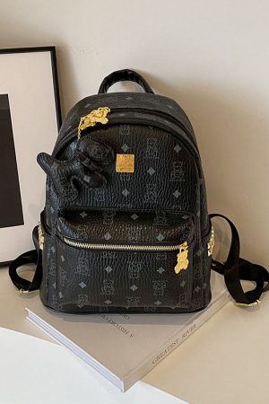 2025 New Women's Mini Backpack - Double Shoulder Design, Versatile Small Bag with Cute Maiduo Bear Print