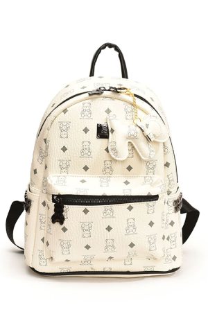 2025 New Women's Mini Backpack - Double Shoulder Design, Versatile Small Bag with Cute Maiduo Bear Print