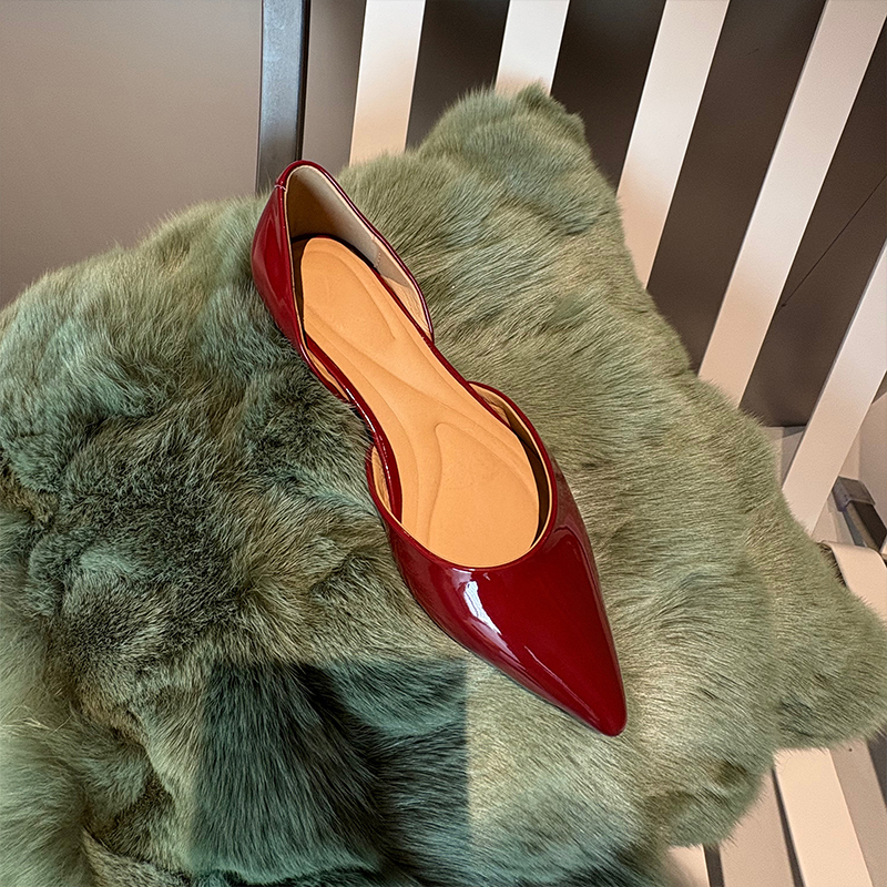 2025 Spring Handmade Genuine Leather Pointed Side Cutout Flat Shoes for Women - Sexy Korean Style Elegant Design 2025 Spring Handmade Genuine Leather Pointed Side Cutout Flat Shoes for Women - Sexy Korean Style Elegant Design