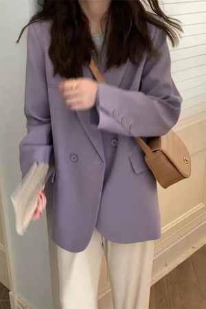 2025 Spring Oversized Black Blazer for Women, Casual Loose Fit Slimming Suit, Trendy High-End Jacket