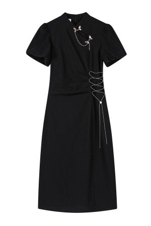 2025 Spring Qipao Dress for Women, National Style Chinese Dress, Young Women's Summer Fashion, Elegant Asian-Inspired Design