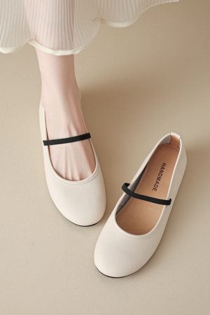 2025 Summer Genuine Leather Flat Hidden Height Mary Jane Shoes for Women in Silver - Stylish Shallow Mouth Size 41