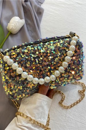 2025 Summer High-End Sequined Crossbody Bag - Versatile Women's Shoulder Bag in Niche Fashion Style