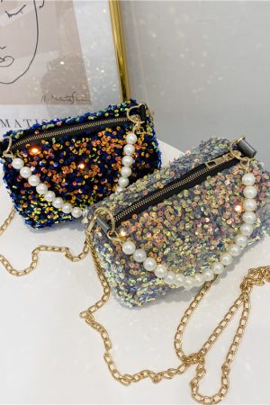 2025 Summer High-End Sequined Crossbody Bag - Versatile Women's Shoulder Bag in Niche Fashion Style