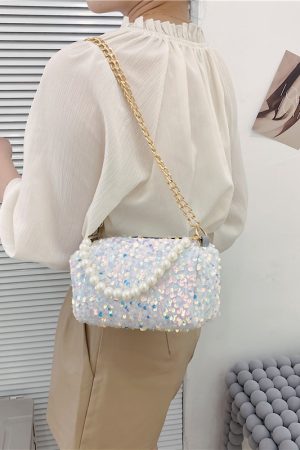 2025 Summer High-End Sequined Crossbody Bag - Versatile Women's Shoulder Bag in Niche Fashion Style