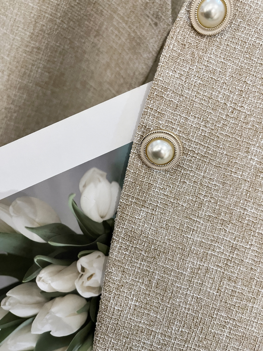 2025 Summer Off-White Women's Vintage High-End Short Suit Jacket - Chic 90s Inspired Design 2025 Summer Off-White Women's Vintage High-End Short Suit Jacket - Chic 90s Inspired Design