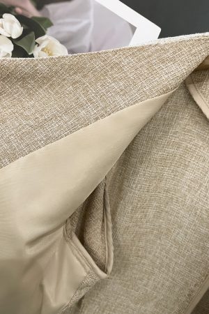 2025 Summer Off-White Women's Vintage High-End Short Suit Jacket - Chic 90s Inspired Design