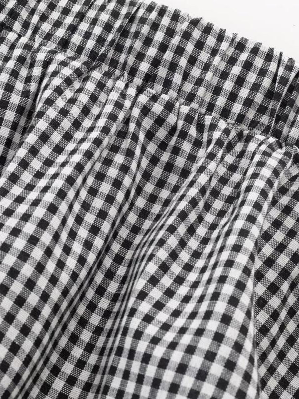 2025 Summer Ruffled Spliced Plaid Mid-Length Skirt with Elastic Waist for Women - Trendy Casual Fashion 2025 Summer Ruffled Spliced Plaid Mid-Length Skirt with Elastic Waist for Women - Trendy Casual Fashion