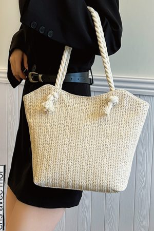2025 Summer Straw Woven Shoulder Bag for Women - Large Capacity High-Quality Commuting Tote, Trendy Niche Design