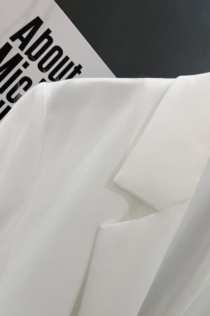 2025 Summer Thin White Loose Short Sleeve Blazer Jacket for Women, Casual Chic Short Suit Top, Trendy Lightweight Fashion