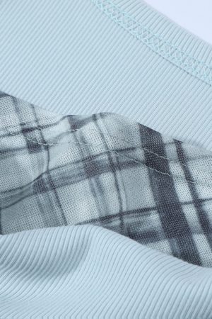 2025 Summer Women's Blue Off-Shoulder T-Shirt - Unique Short Sleeve Top, Trendy Casual Wear, Y2K Style