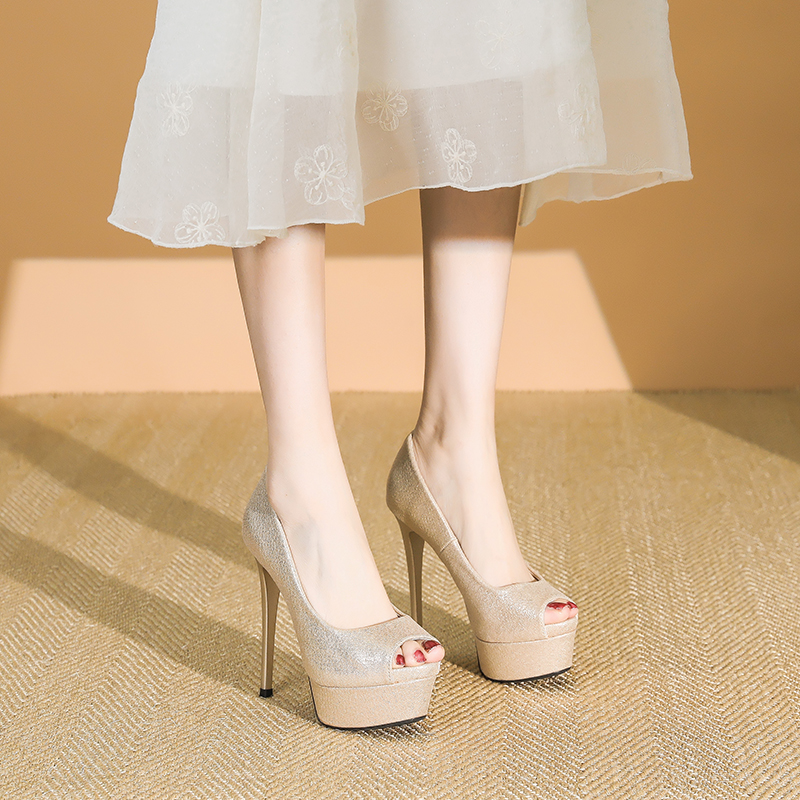 2025 Summer Women's High Heels Peep Toe Stiletto Platform Shoes - Sexy 12CM Waterproof Party Footwear 2025 Summer Women's High Heels Peep Toe Stiletto Platform Shoes - Sexy 12CM Waterproof Party Footwear