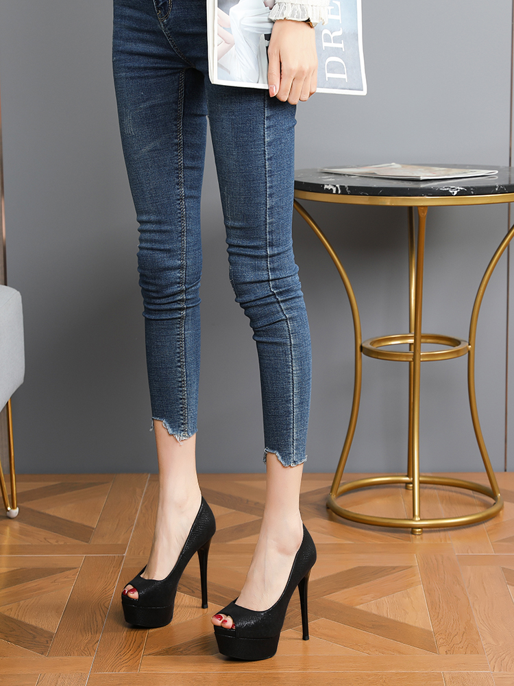 2025 Summer Women's Peep Toe High Heels, Sexy 12CM Thin Heels, Waterproof Platform Nightclub Shoes, Versatile Party Footwear 2025 Summer Women's Peep Toe High Heels, Sexy 12CM Thin Heels, Waterproof Platform Nightclub Shoes, Versatile Party Footwear