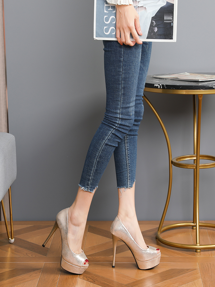 2025 Summer Women's Peep Toe High Heels, Sexy 12CM Thin Heels, Waterproof Platform Nightclub Shoes, Versatile Party Footwear 2025 Summer Women's Peep Toe High Heels, Sexy 12CM Thin Heels, Waterproof Platform Nightclub Shoes, Versatile Party Footwear