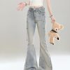 2025 Summer Women's Retro Flared Jeans, Slim Fit Bell-Bottom Pants, American Style, Popular Straight Leg Design