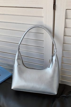 2025 Summer Women's Silver French-Style Baguette Shoulder Bag - Versatile High-End Niche Underarm Bag