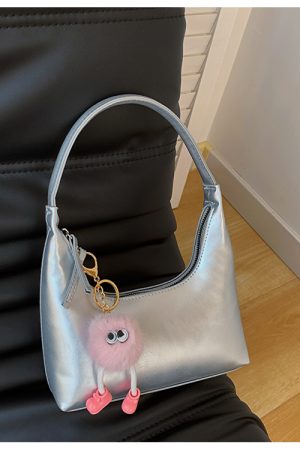 2025 Summer Women's Silver French-Style Baguette Shoulder Bag - Versatile High-End Niche Underarm Bag