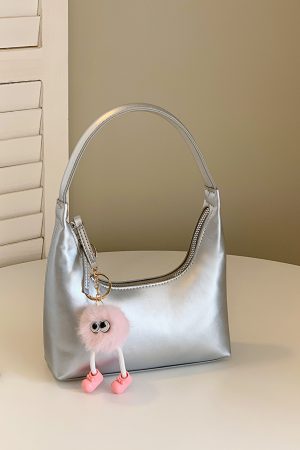 2025 Summer Women's Silver French-Style Baguette Shoulder Bag - Versatile High-End Niche Underarm Bag