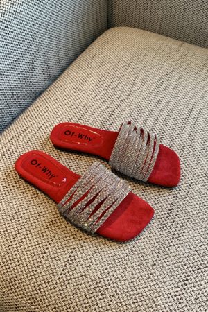 2025 Summer Women's Water Drill One-Word Sandals - Fairy Style Flat Korean Cool Footwear for Outdoor Wear