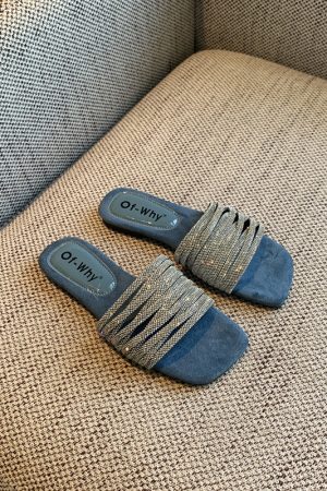 2025 Summer Women's Water Drill One-Word Sandals - Fairy Style Flat Korean Cool Footwear for Outdoor Wear