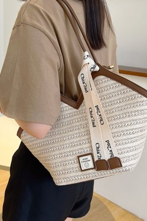 2025 Trendy Retro Hand-Woven Straw Tote Bag for Women - Large Capacity Versatile Shoulder Commuter Bag