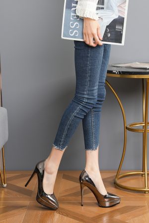 2025 Ultra High Heel Women's Stiletto Shoes, Sexy Pointed Toe 12CM Platform Heels, Versatile Night Out Footwear