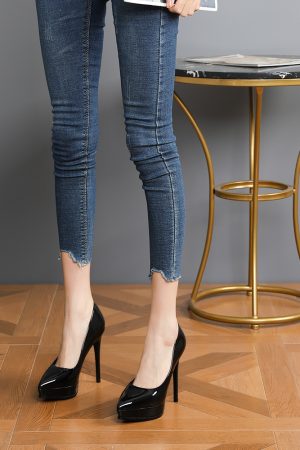 2025 Ultra High Heel Women's Stiletto Shoes, Sexy Pointed Toe 12CM Platform Heels, Versatile Night Out Footwear