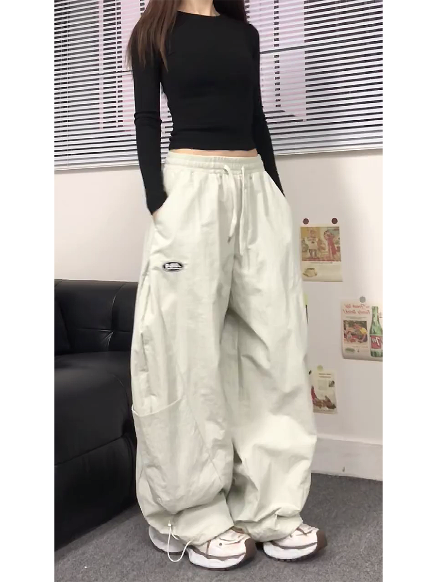 2025 Women's American Casual Cargo Pants, Loose Straight Wide-Leg Hip-Hop Style, Street Dance Fashion 2025 Women's American Casual Cargo Pants, Loose Straight Wide-Leg Hip-Hop Style, Street Dance Fashion