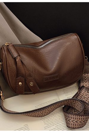 2025 Women's Boston Bag - High-End Baguette Shoulder Bag with Trendy Wide Strap - Chic Crossbody Small Pillow Bag