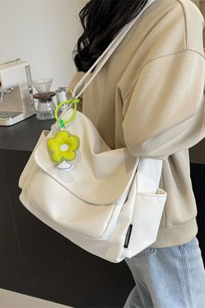 2025 Women's Canvas Single Shoulder Bag - Casual Korean Style Crossbody for College Commuting - Fresh Look