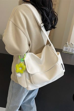 2025 Women's Canvas Single Shoulder Bag - Casual Korean Style Crossbody for College Commuting - Fresh Look