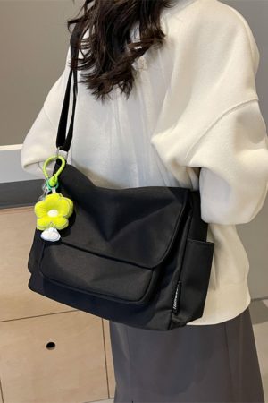2025 Women's Canvas Single Shoulder Bag - Casual Korean Style Crossbody for College Commuting - Fresh Look