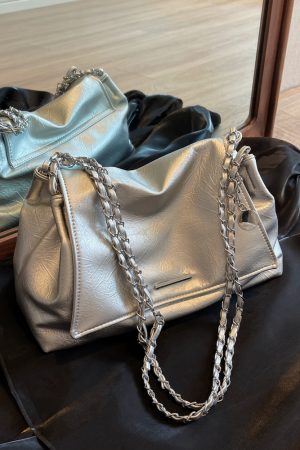 2025 Women's Casual Chain Tote Bag - Large Capacity Underarm Shoulder Crossbody Bag for Everyday Fashion