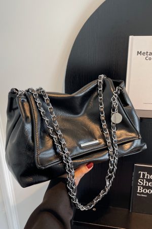 2025 Women's Casual Chain Tote Bag - Large Capacity Underarm Shoulder Crossbody Bag for Everyday Fashion