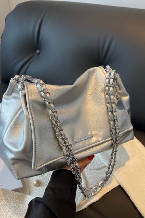 2025 Women's Casual Chain Tote Bag - Large Capacity Underarm Shoulder Crossbody Bag for Everyday Fashion